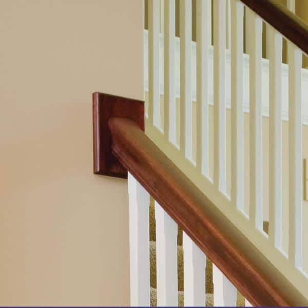 EVERMARK Stair Parts 7327 4-1/2 in. x 6 in. Unfinished Hemlock Craftsman Rosette Handrail Fitting