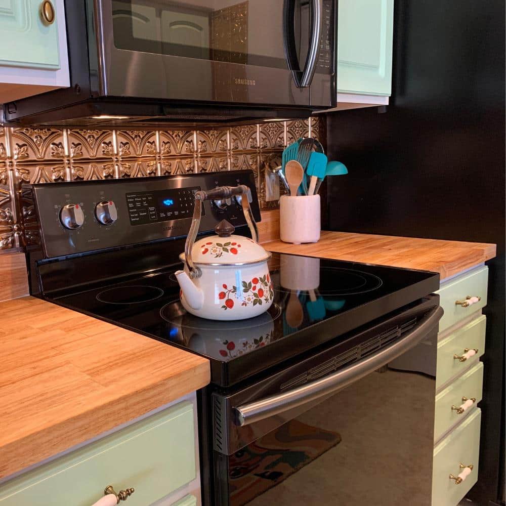 HARDWOOD REFLECTIONS 6 ft. L x 39 in. D Unfinished Hevea Solid Wood Butcher Block Island Countertop With Square Edge