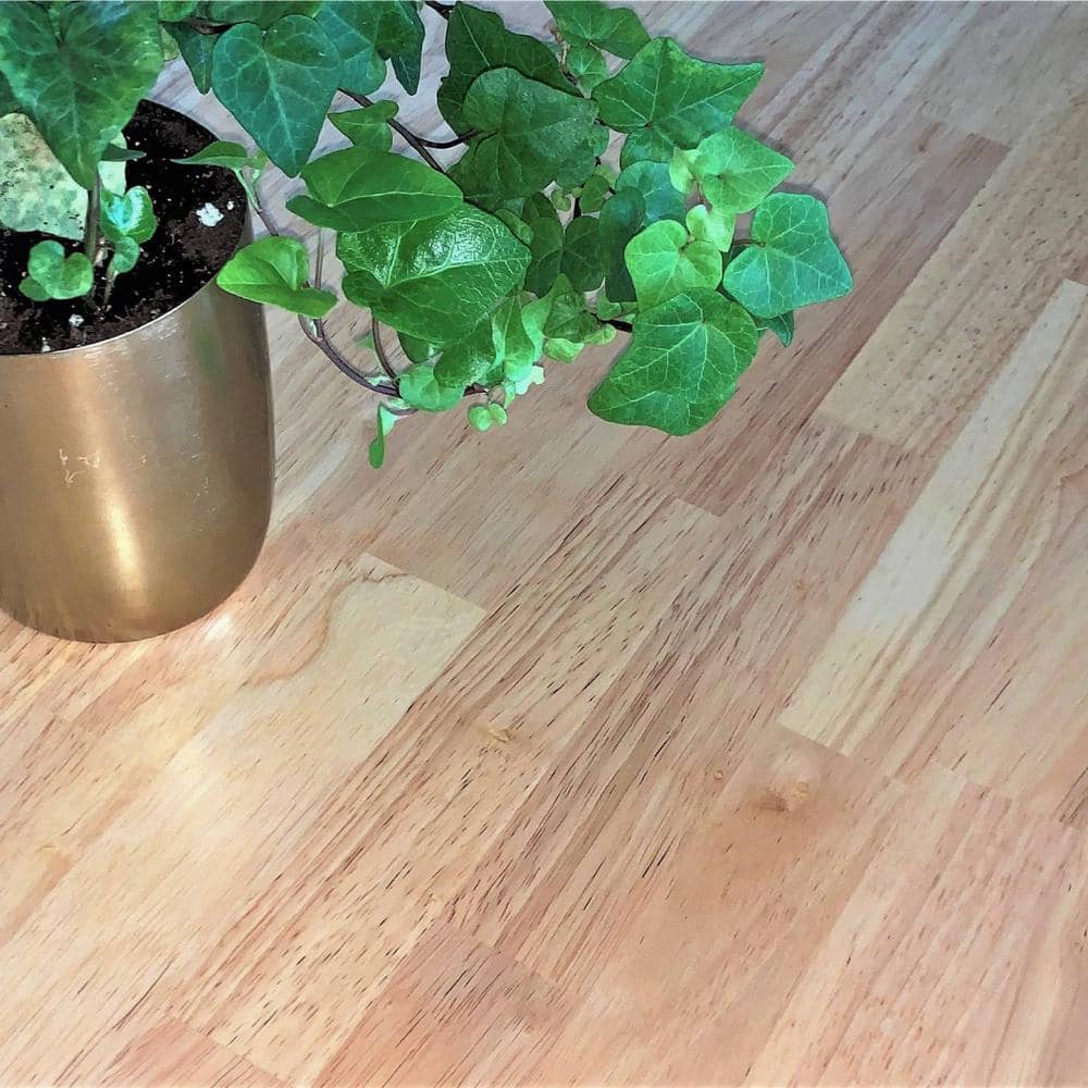 HARDWOOD REFLECTIONS 6 ft. L x 39 in. D Unfinished Hevea Solid Wood Butcher Block Island Countertop With Square Edge
