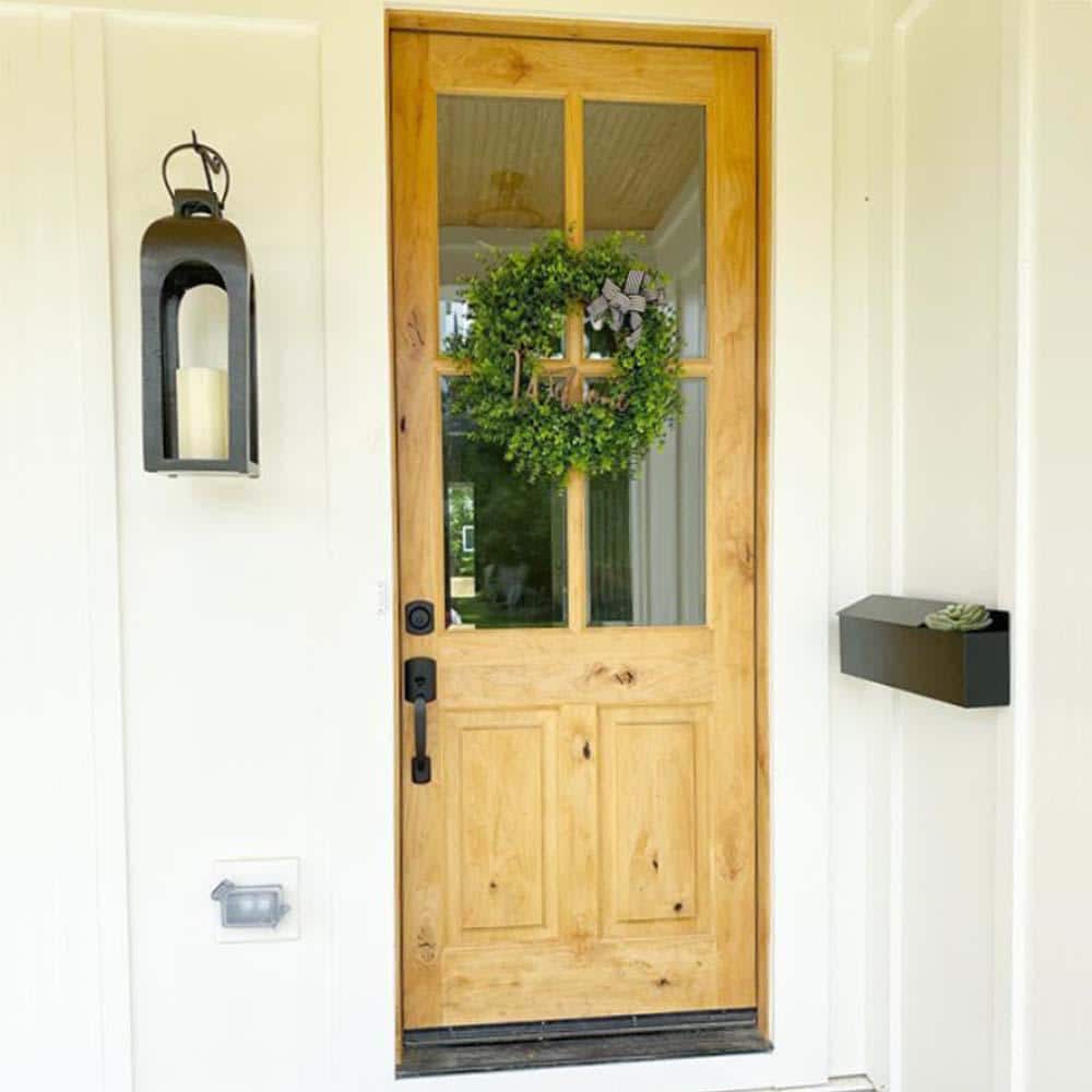 Krosswood Doors 36 in. x 96 in. Rustic Knotty Alder 4-Lite Clear Glass 2-Panel Unfinished Wood Front Door Slab