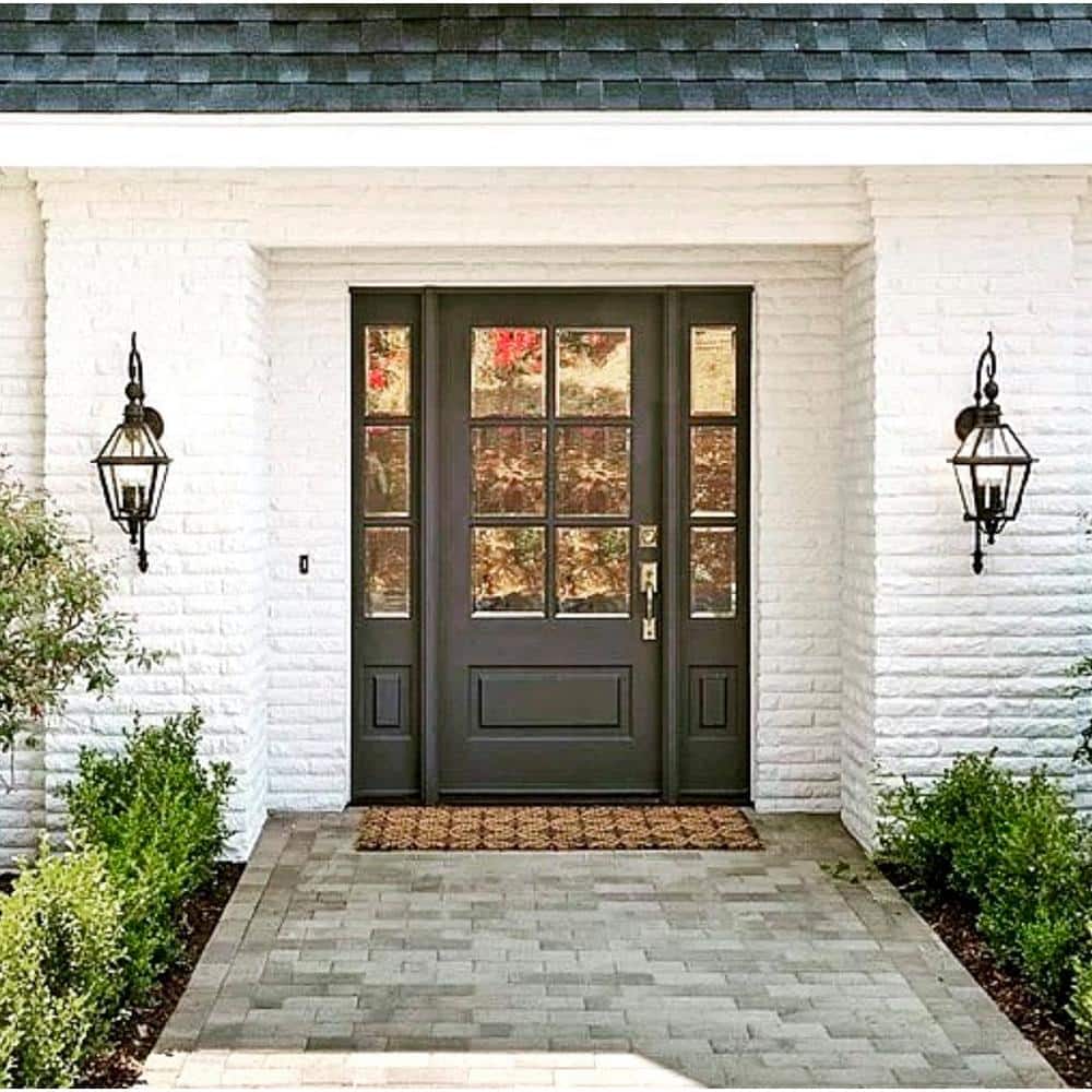 36 in. x 80 in. Farmhouse LH 3/4 Lite Clear Glass Unfinished Douglas Fir Prehung Front Door