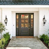 36 in. x 80 in. Farmhouse LH 3/4 Lite Clear Glass Unfinished Douglas Fir Prehung Front Door