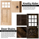 60 in. x 80 in. Mediterranean Alder Sq-Top Clear Low-E Unfinished Wood Right-Hand Prehung Front Door with Half Sidelites by Krosswood Doors