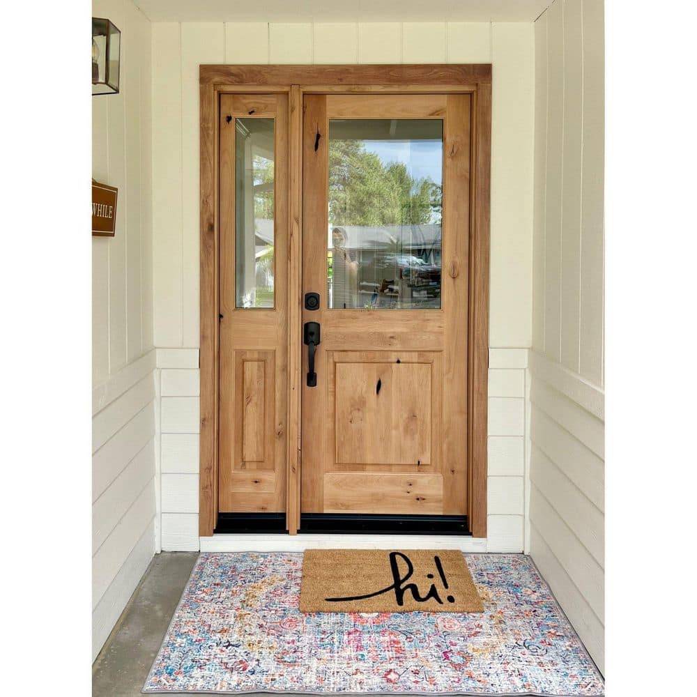 Krosswood Doors 36 in. x 80 in. Rustic Half-Lite Clear Low-E IG Unfinished Knotty Alder Right-Hand Inswing Exterior Prehung Front Door