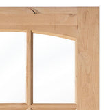 36 in. x 80 in. Krosswood Doors Knotty Alder Left-Hand/Inswing 9-Lite Arch Top V-Panel Clear Glass Unfinished Wood Prehung Front Door