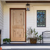 Krosswood Doors 30 in. x 80 in. Rustic Knotty Alder Top Rail Arch Left-Hand Inswing Unfinished Exterior Wood Prehung Front Door