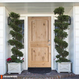 Krosswood Doors 30 in. x 80 in. Rustic Knotty Alder Top Rail Arch Left-Hand Inswing Unfinished Exterior Wood Prehung Front Door