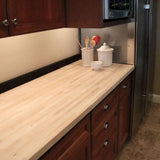 HARDWOOD REFLECTIONS 8 ft. L x 25 in. D Unfinished Maple Solid Wood Butcher Block Countertop With Square Edge