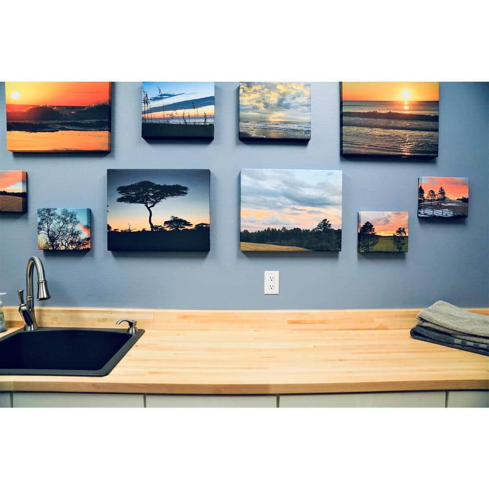 HARDWOOD REFLECTIONS 8 ft. L x 25 in. D Unfinished Maple Solid Wood Butcher Block Countertop With Square Edge