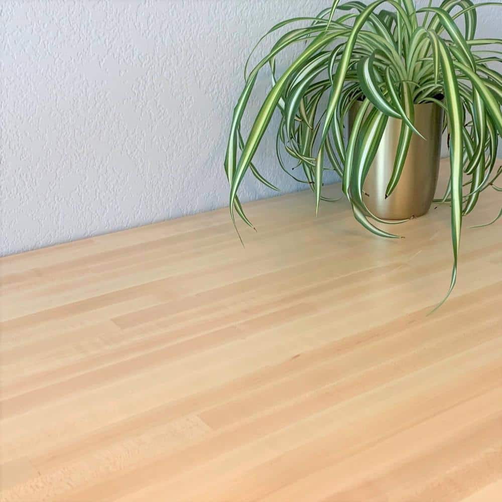 HARDWOOD REFLECTIONS 8 ft. L x 25 in. D Unfinished Maple Solid Wood Butcher Block Countertop With Square Edge