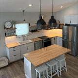 HARDWOOD REFLECTIONS 8 ft. L x 25 in. D Unfinished Maple Solid Wood Butcher Block Countertop With Square Edge