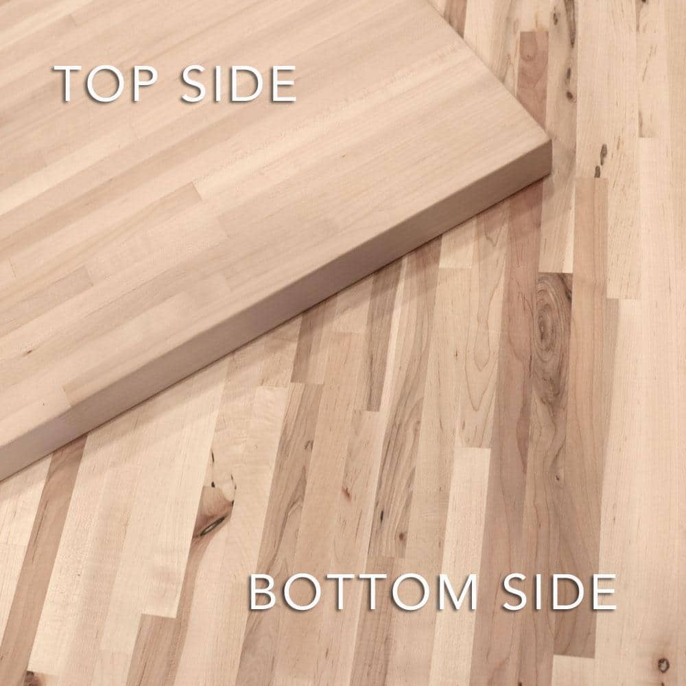 HARDWOOD REFLECTIONS 6 ft. L x 39 in. D Unfinished Maple Solid Wood Butcher Block Island Countertop With Square Edge