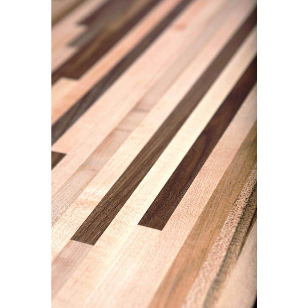 6 ft. L x 36 in. D Unfinished Maple Solid Wood Butcher Block Island Countertop With Square Edge