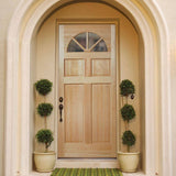 Masonite 36 in. x 80 in. Fan Lite Unfinished Fir Front Exterior Door Slab