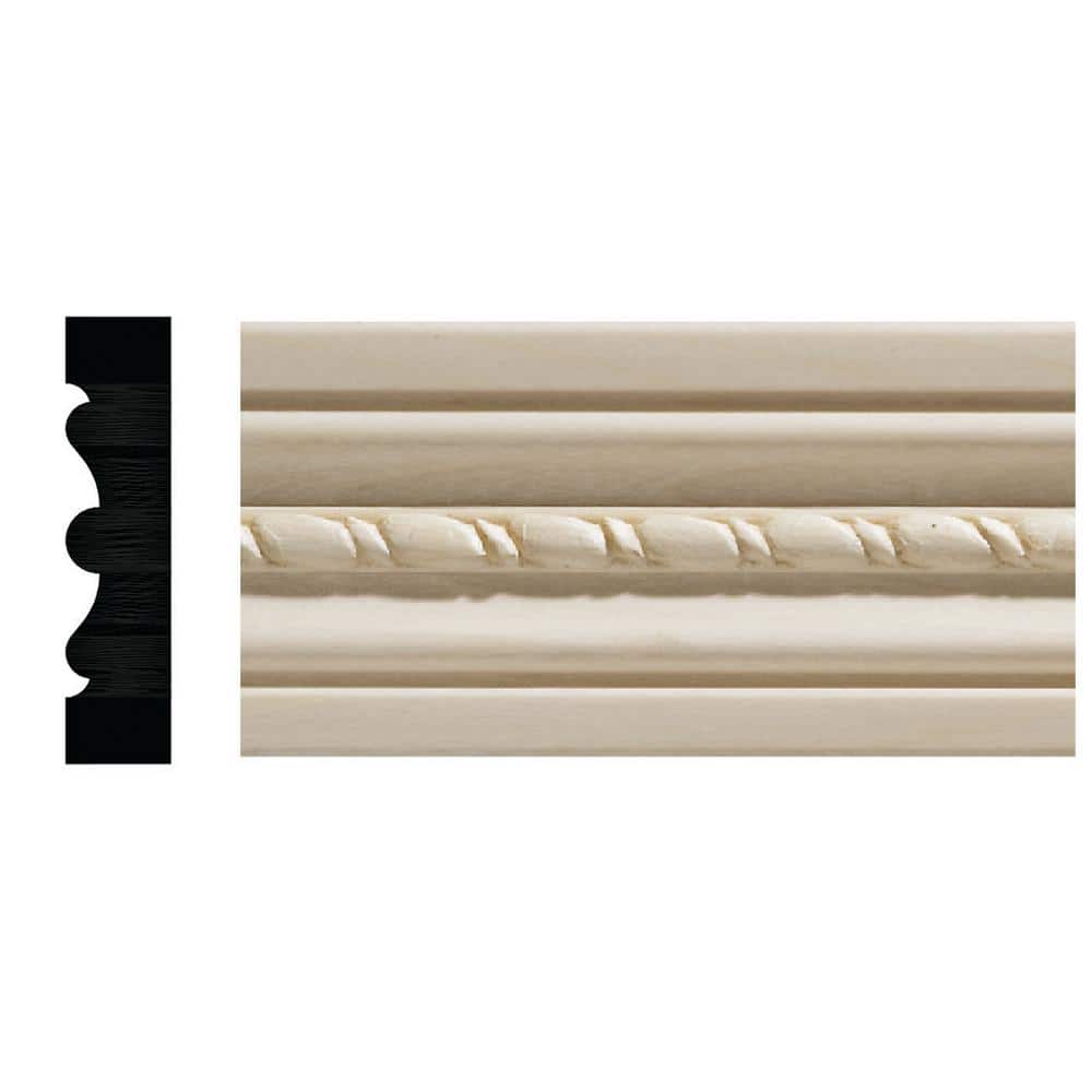 Ornamental Mouldings 1124-4FTWHW 0.5 in. D x 2.12 in. W x 47.5 in. L Unfinished White Hardwood Casing Moulding