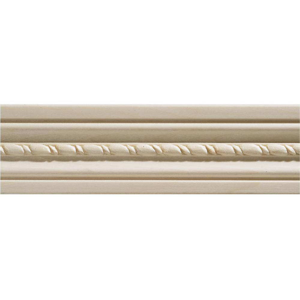 Ornamental Mouldings 1124-4FTWHW 0.5 in. D x 2.12 in. W x 47.5 in. L Unfinished White Hardwood Casing Moulding