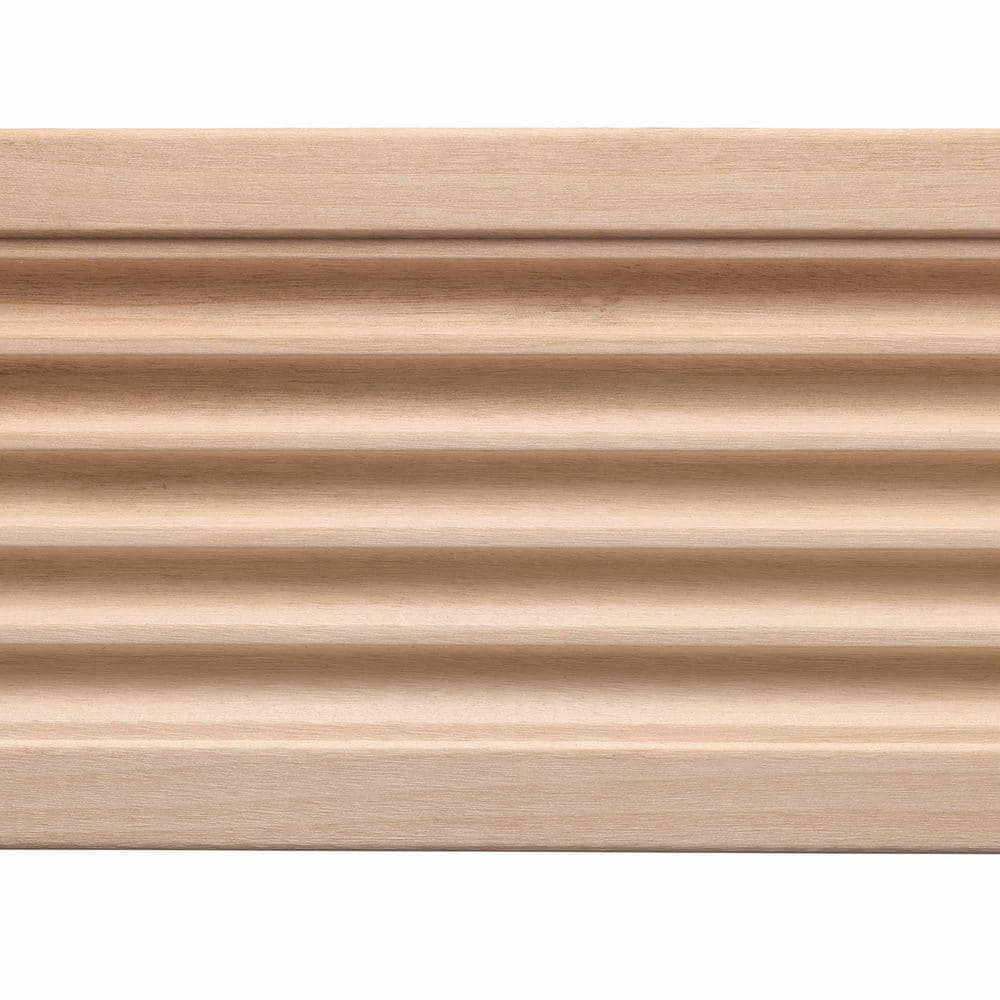 Ornamental Mouldings 1644 1/2 in. x 4 in. x 84 in. White Hardwood Fluted Casing Moulding