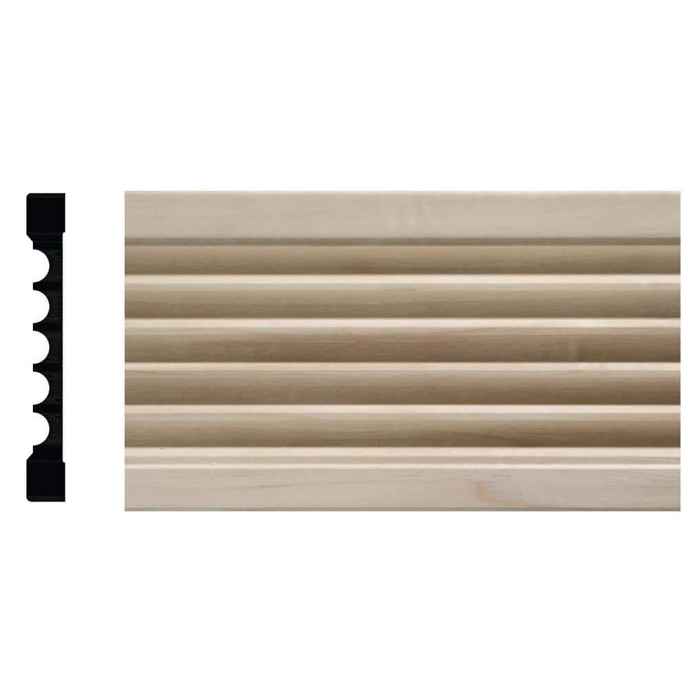 Ornamental Mouldings 1644 1/2 in. x 4 in. x 84 in. White Hardwood Fluted Casing Moulding