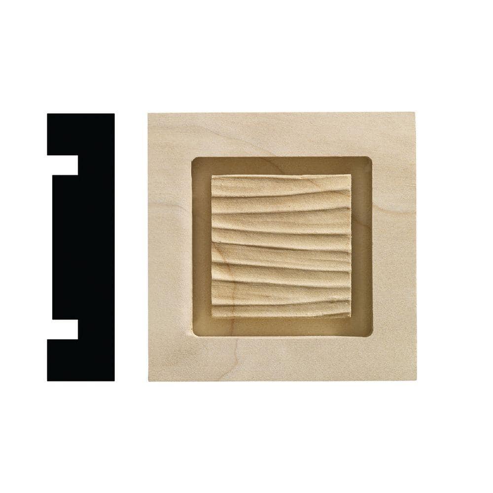 Ornamental Mouldings Wave Collection 13/16 in. x 3-1/4 in. x 3-1/4 in. White Hardwood Casing Door and Window Corner Block Moulding