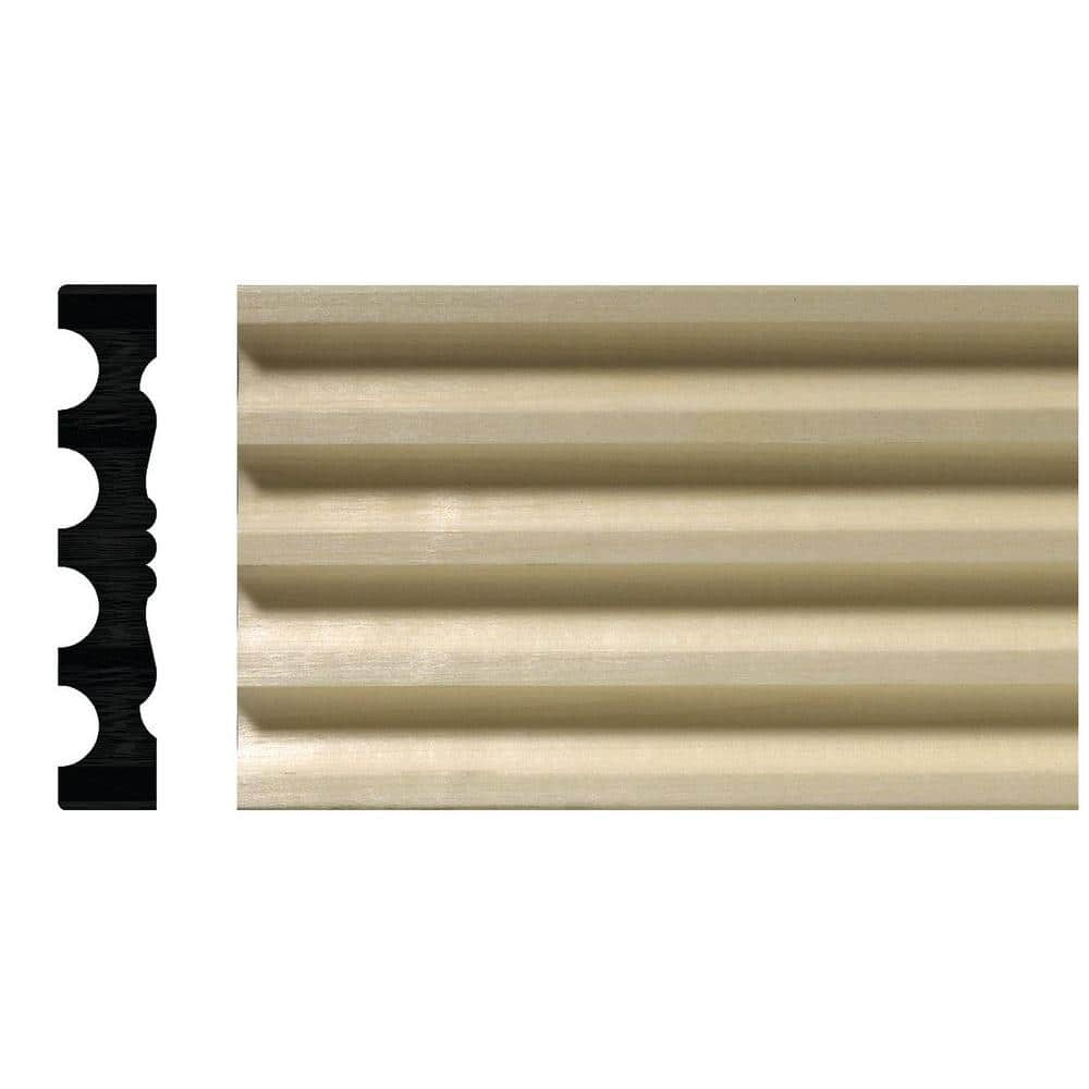 Ornamental Mouldings 807-7 3/4 in. x 4 in. x 84 in. White Hardwood Reversible Fluted Victorian Casing Moulding