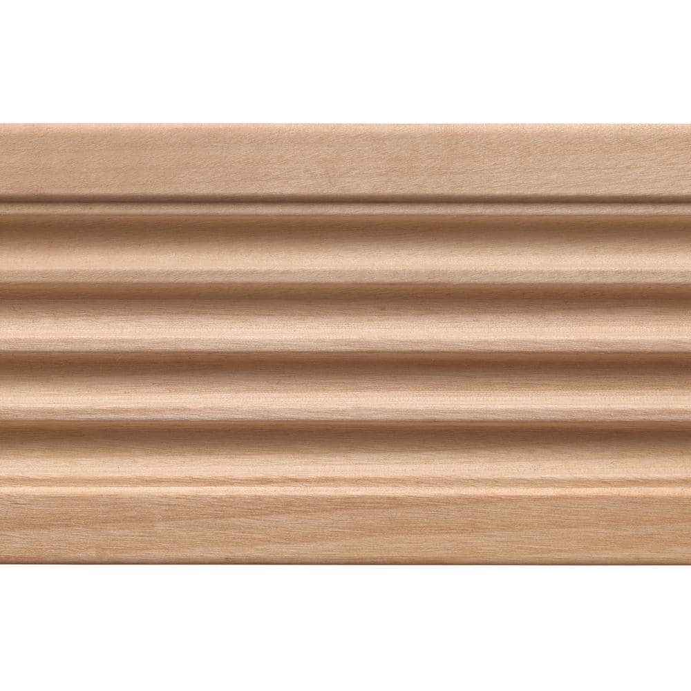 Ornamental Mouldings 819-4FTWHW .468 in. D X 3 in. W X 47.5 in. L Unfinished White Hardwood Reversible Fluted/Reeded Casing Moulding
