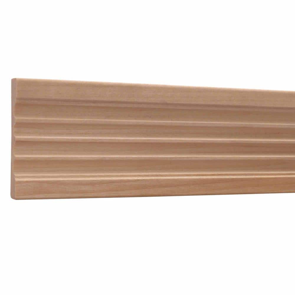 Ornamental Mouldings 819-7FTWHW 0.468 in. D x 3 in. W x 84 in. L Unfinished White Hardwood Reversible Fluted/Reeded Casing Moulding