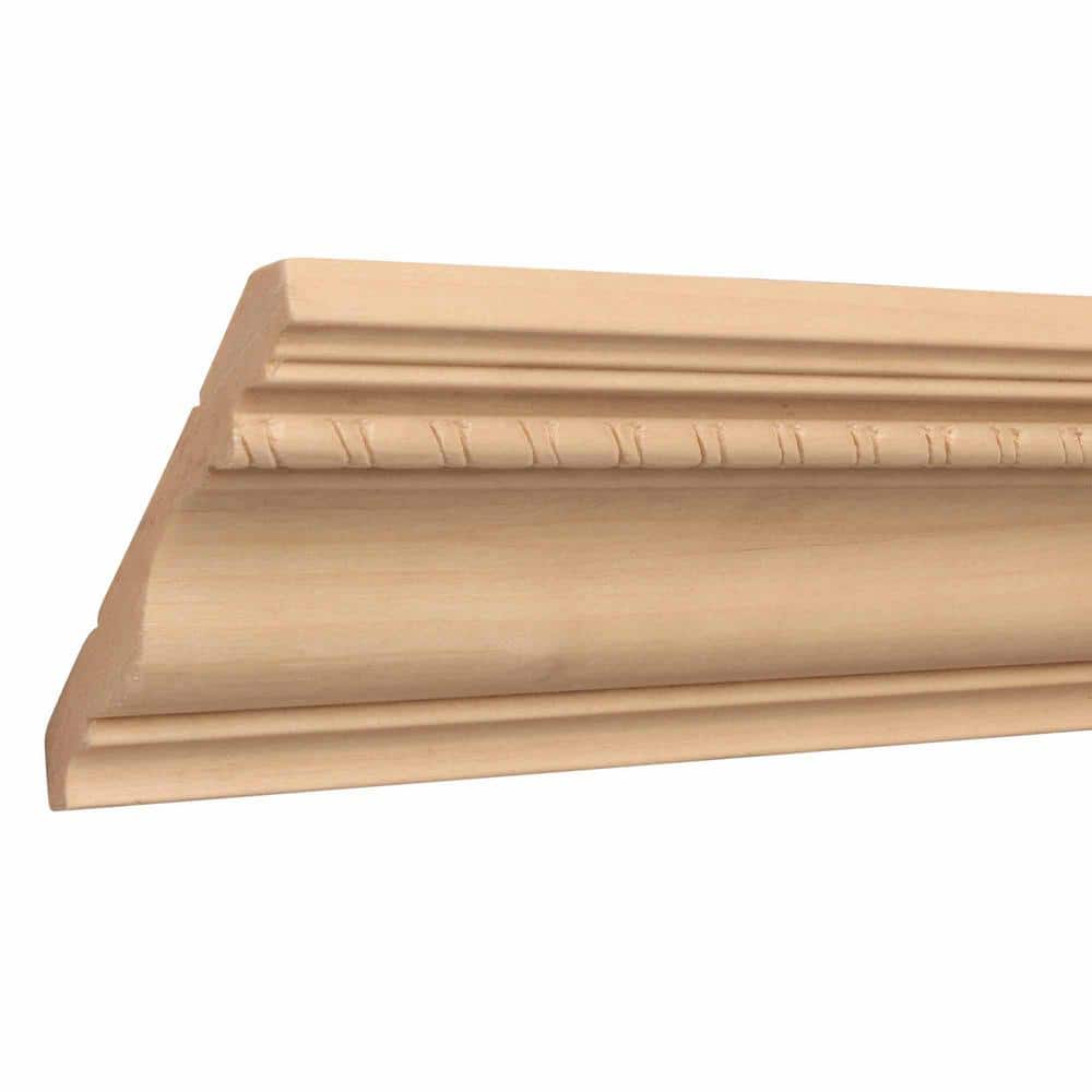 Ornamental Mouldings 1631A-8FTWHW 0.5 in. D x 3.75 in. W x 96 in. L Unfinished White Hardwood Rope Crown Moulding
