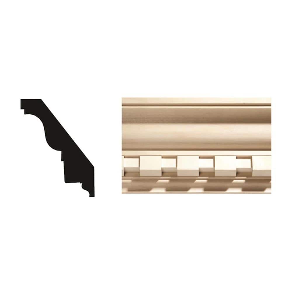 Ornamental Mouldings 1707-4FTWHW 0.843 in. D x 4.5 in. W x 47.5 in. L Unfinished White Hardwood Crown Moulding