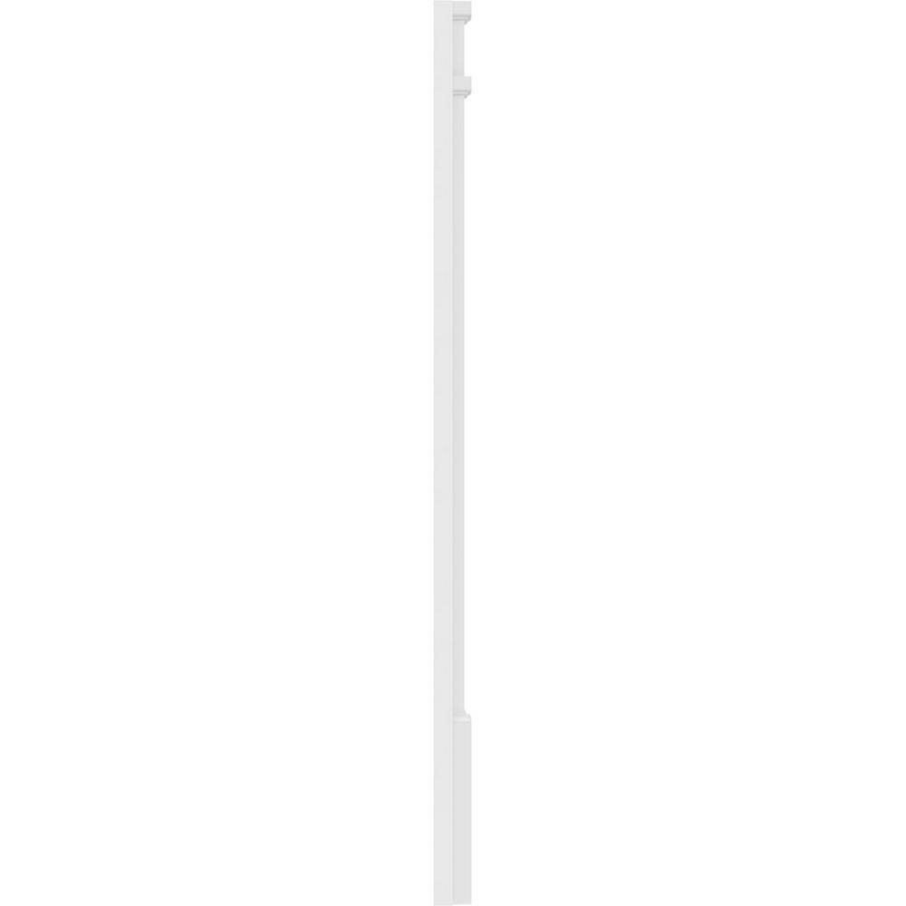 Ekena Millwork 2 in. x 4 in. x 48 in. 2-Equal Flat Panel PVC Pilaster Moulding with Decorative Capital and Base (Pair)
