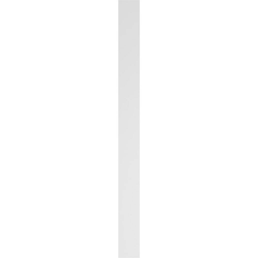 Ekena Millwork 2 in. x 4 in. x 48 in. 2-Equal Flat Panel PVC Pilaster Moulding with Decorative Capital and Base (Pair)