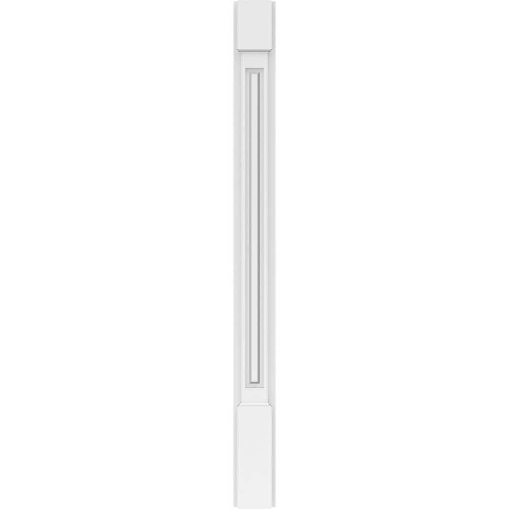 Ekena Millwork 2 in. x 4 in. x 48 in. Raised Panel PVC Pilaster Moulding with Standard Capital and Base (Pair)