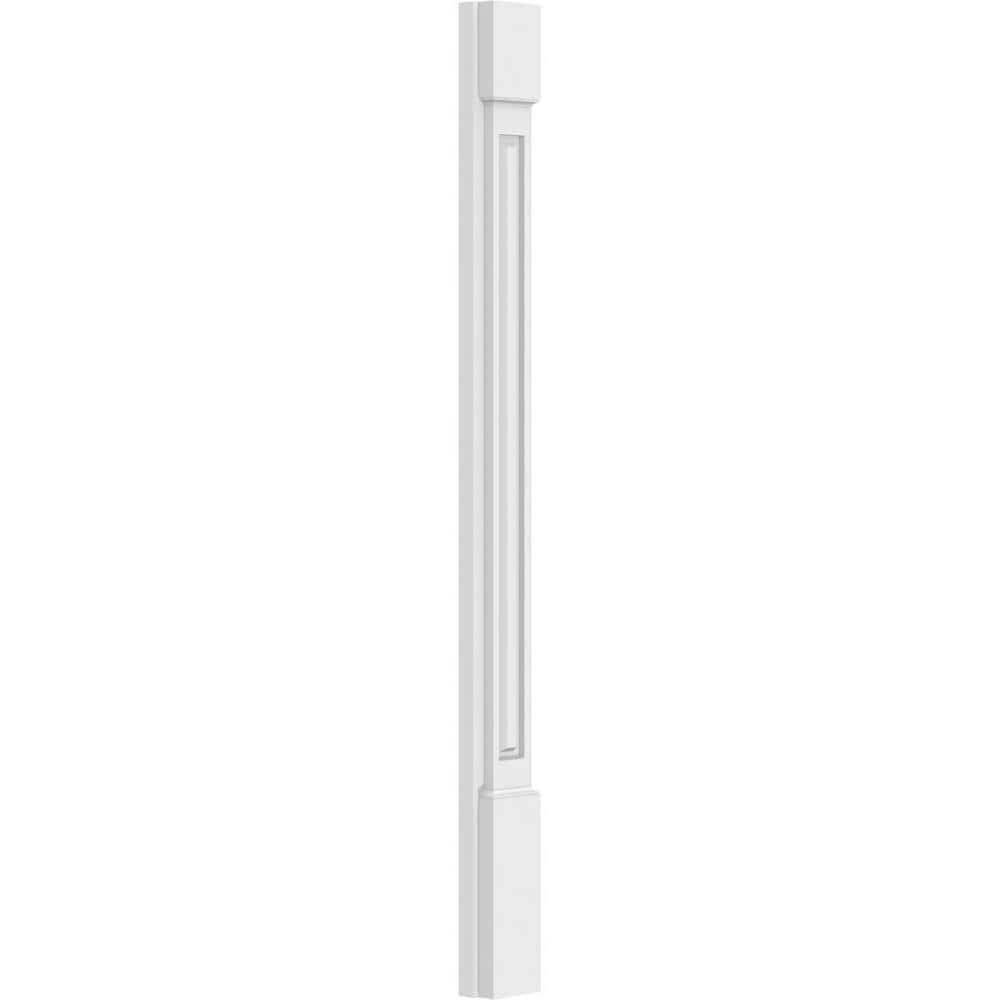 Ekena Millwork 2 in. x 4 in. x 48 in. Raised Panel PVC Pilaster Moulding with Standard Capital and Base (Pair)