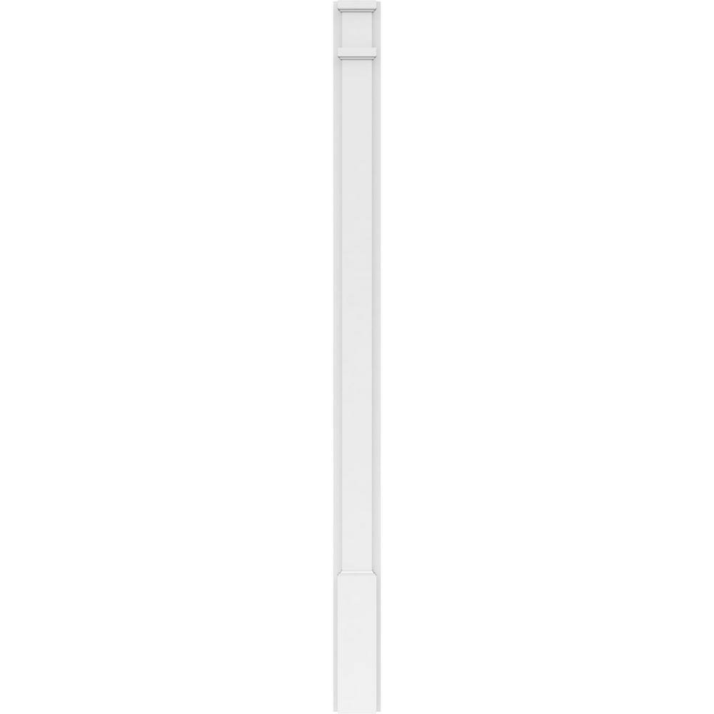 Ekena Millwork 2 in. x 4 in. x 60 in. Smooth PVC Pilaster Moulding with Decorative Capital and Base (Pair)