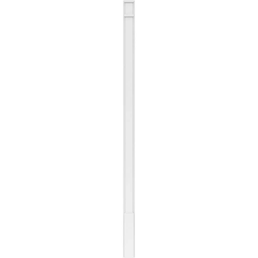 Ekena Millwork 2 in. x 4 in. x 90 in. Smooth PVC Pilaster Moulding with Decorative Capital and Base (Pair)