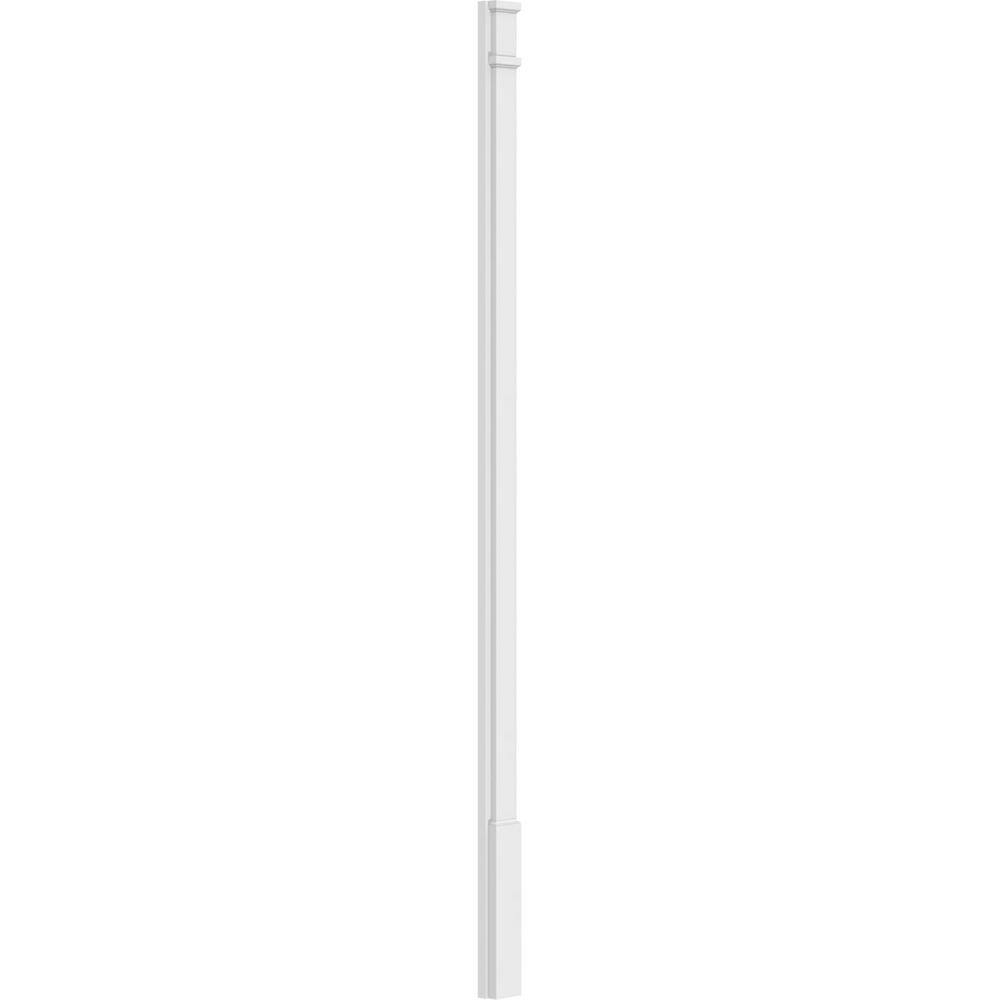 Ekena Millwork 2 in. x 4 in. x 90 in. Smooth PVC Pilaster Moulding with Decorative Capital and Base (Pair)