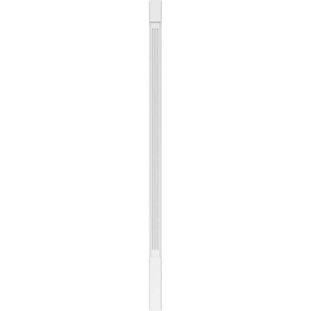 Ekena Millwork 2 in. x 4 in. x 96 in. Fluted PVC Pilaster Moulding with Standard Capital and Base (Pair)