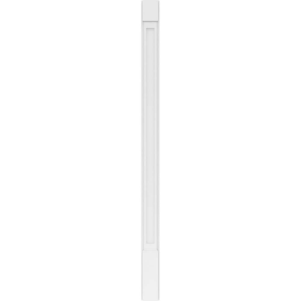 Ekena Millwork 2 in. x 5 in. x 82 in. Flat Panel PVC Pilaster Moulding with Standard Capital and Base (Pair)