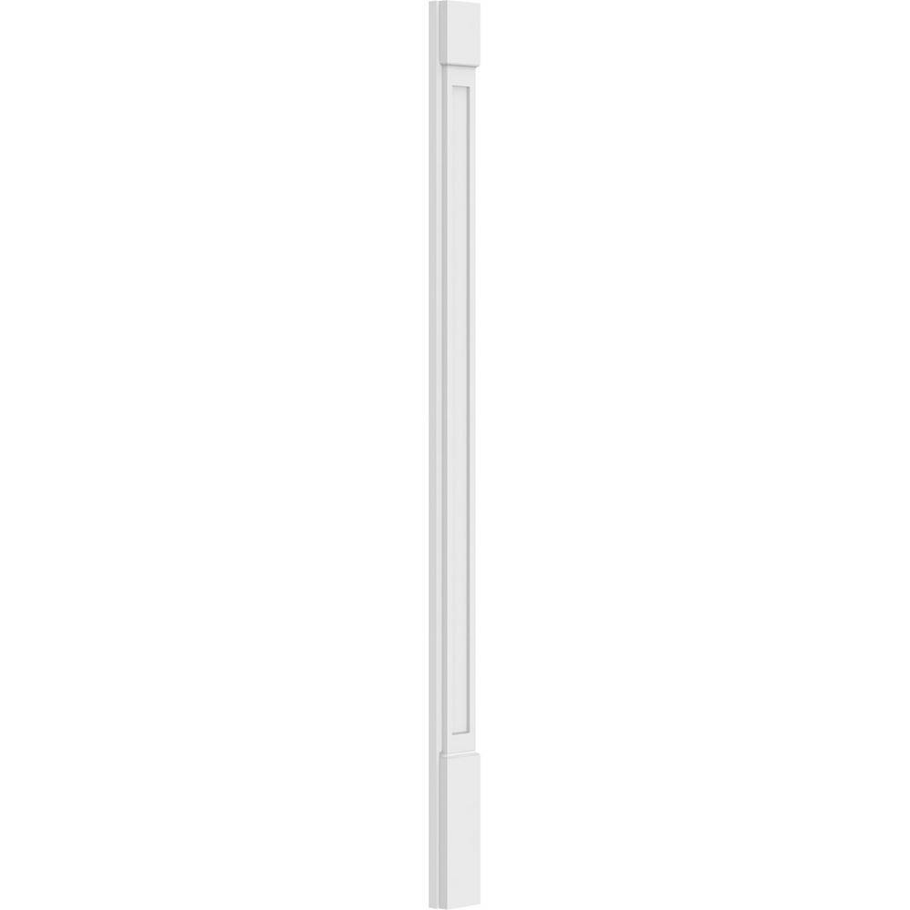 Ekena Millwork 2 in. x 5 in. x 82 in. Flat Panel PVC Pilaster Moulding with Standard Capital and Base (Pair)
