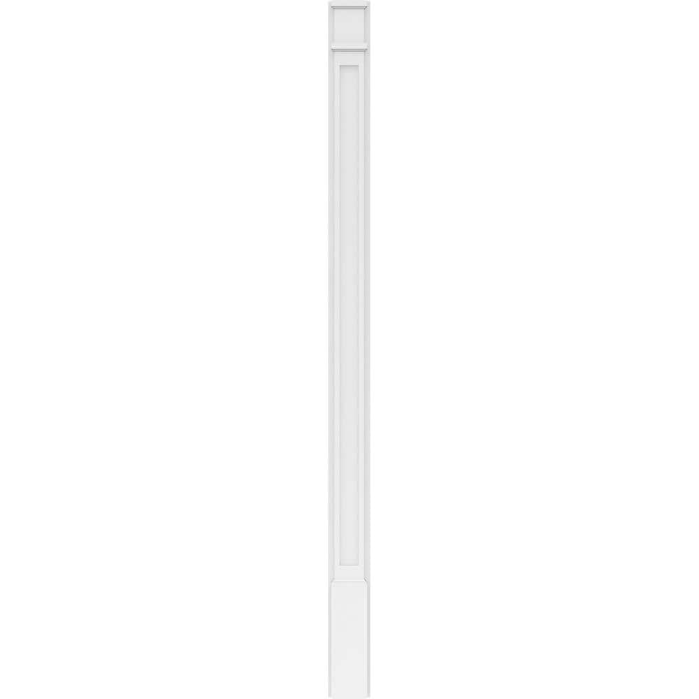 Ekena Millwork 2 in. x 5 in. x 82 in. Flat Panel PVC Pilaster Moulding with Decorative Capital and Base (Pair)