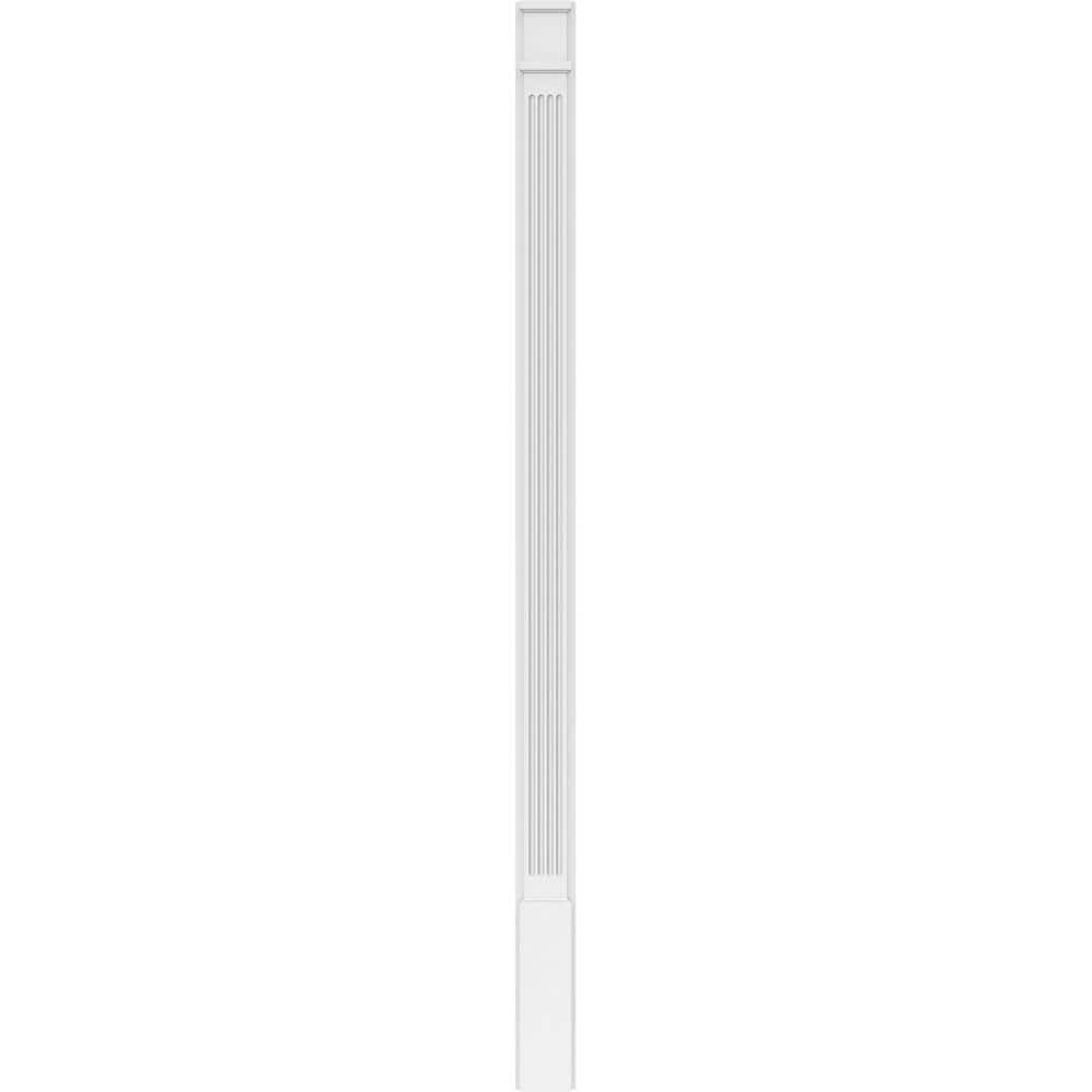 Ekena Millwork 2 in. x 5 in. x 90 in. Fluted PVC Pilaster Moulding with Decorative Capital and Base (Pair)