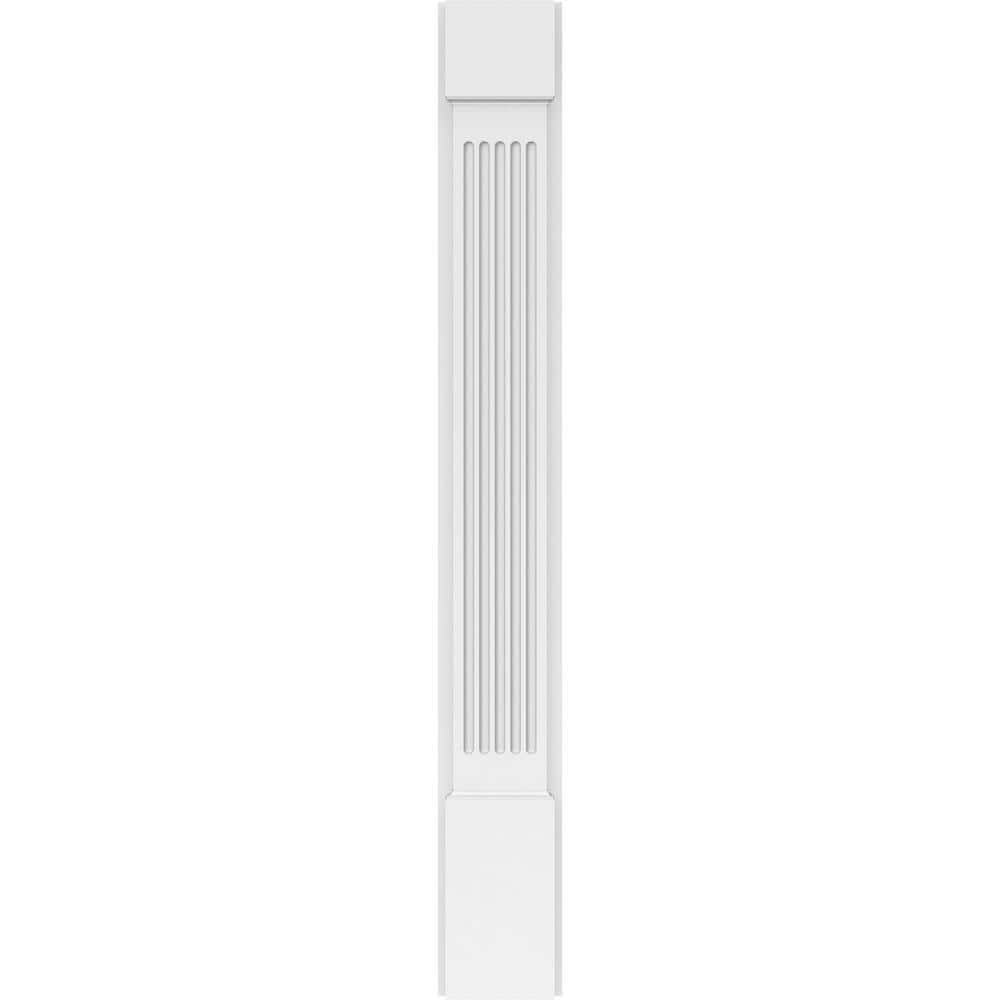 Ekena Millwork 2 in. x 6 in. x 48 in. Fluted PVC Pilaster Moulding with Standard Capital and Base (Pair)