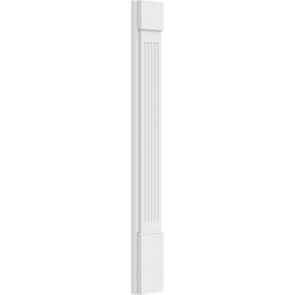 Ekena Millwork 2 in. x 6 in. x 48 in. Fluted PVC Pilaster Moulding with Standard Capital and Base (Pair)