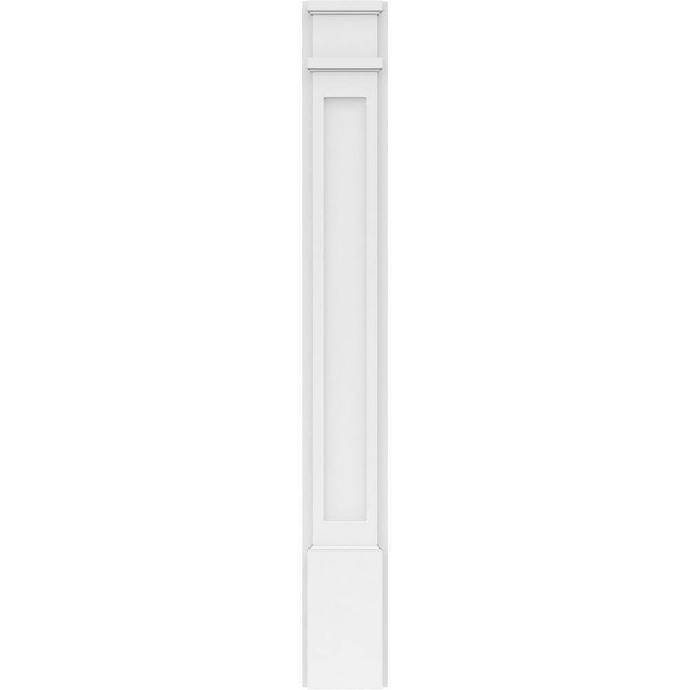Ekena Millwork 2 in. x 6 in. x 48 in. Flat Panel PVC Pilaster Moulding with Decorative Capital and Base (Pair)