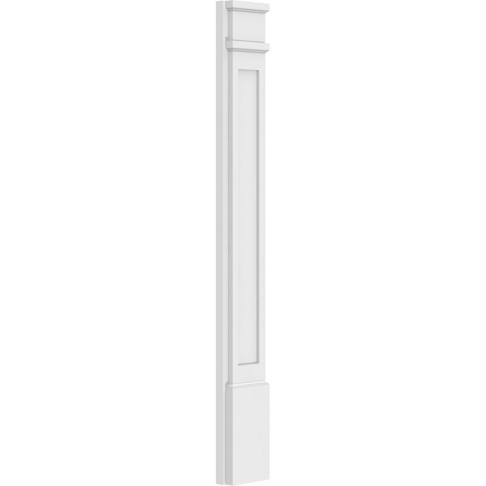 Ekena Millwork 2 in. x 6 in. x 48 in. Flat Panel PVC Pilaster Moulding with Decorative Capital and Base (Pair)