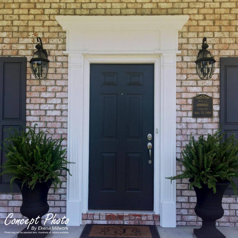 Ekena Millwork 2 in. x 6 in. x 48 in. Flat Panel PVC Pilaster Moulding with Decorative Capital and Base (Pair)