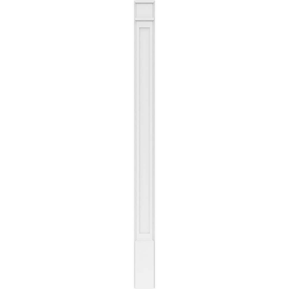 Ekena Millwork 2 in. x 6 in. x 82 in. Flat Panel PVC Pilaster Moulding with Decorative Capital and Base (Pair)