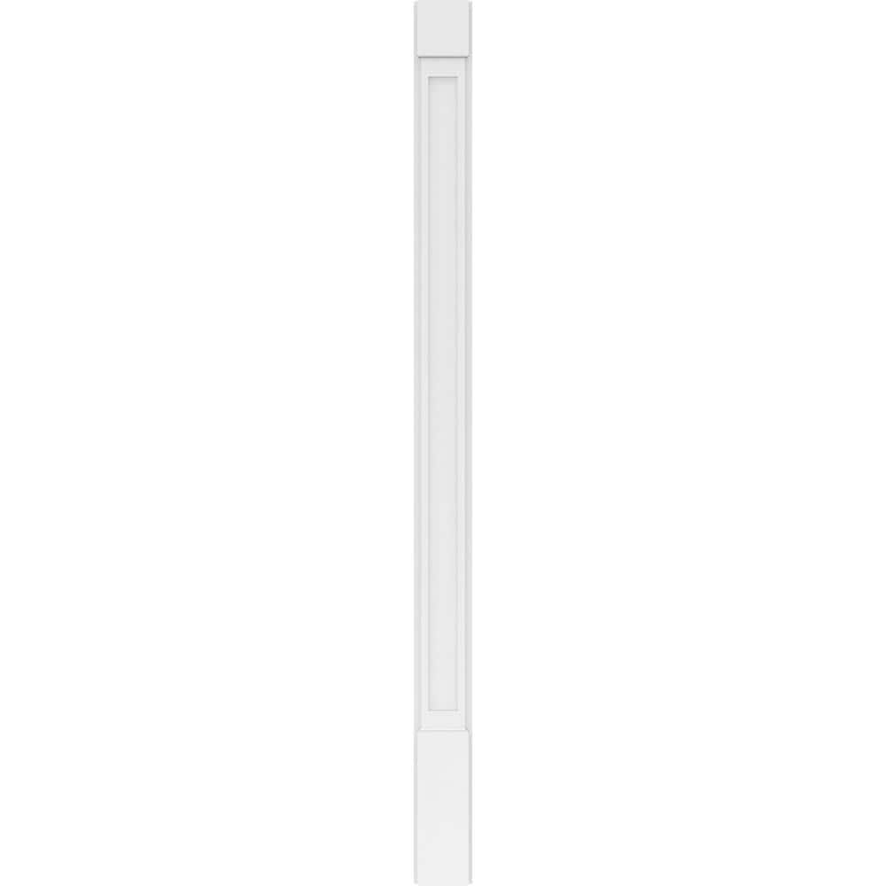 Ekena Millwork 2 in. x 6 in. x 90 in. Flat Panel PVC Pilaster Moulding with Standard Capital and Base (Pair)