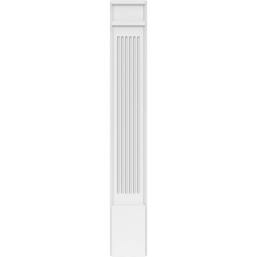 Ekena Millwork 2 in. x 7 in. x 48 in. Fluted PVC Pilaster Moulding with Decorative Capital and Base (Pair)