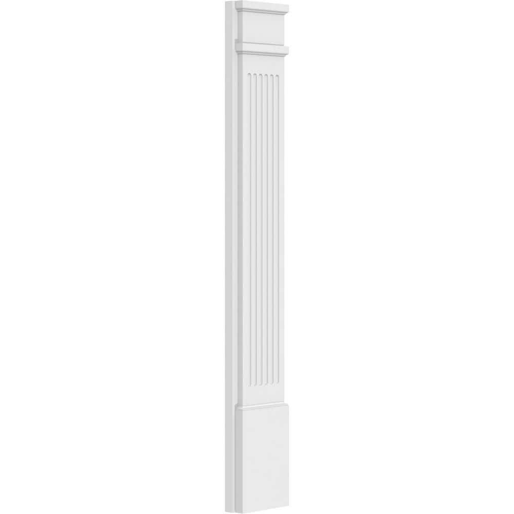 Ekena Millwork 2 in. x 7 in. x 48 in. Fluted PVC Pilaster Moulding with Decorative Capital and Base (Pair)