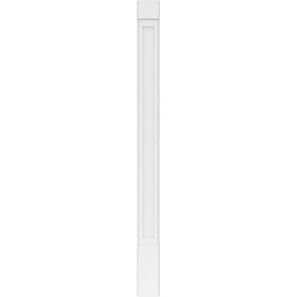 Ekena Millwork 2 in. x 7 in. x 90 in. Flat Panel PVC Pilaster Moulding with Standard Capital and Base (Pair)